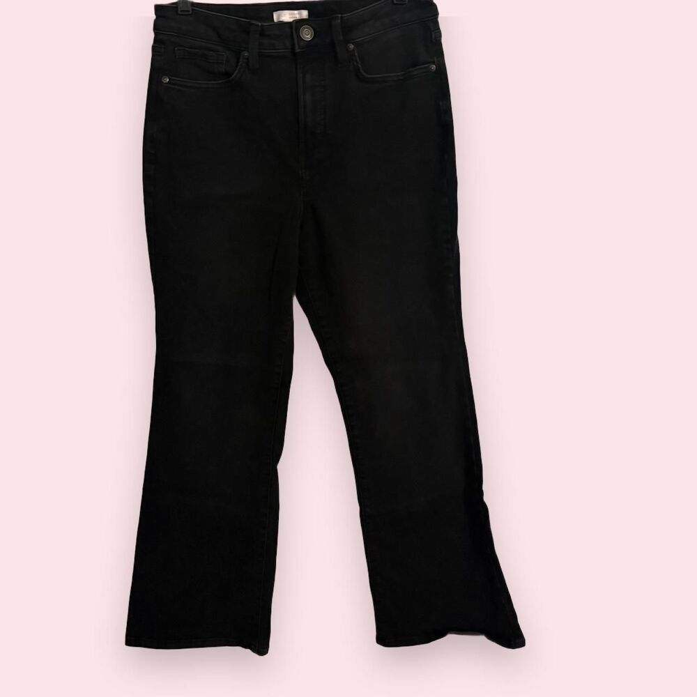 LC Lauren Conrad jeans women size 10 black denim super high rise flare pants
